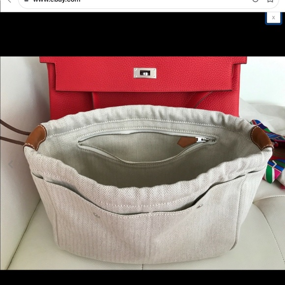 Hermes Handbags - HERMES TROUSSE FOURBI 25 TISSAGE/VEAU BARENIA